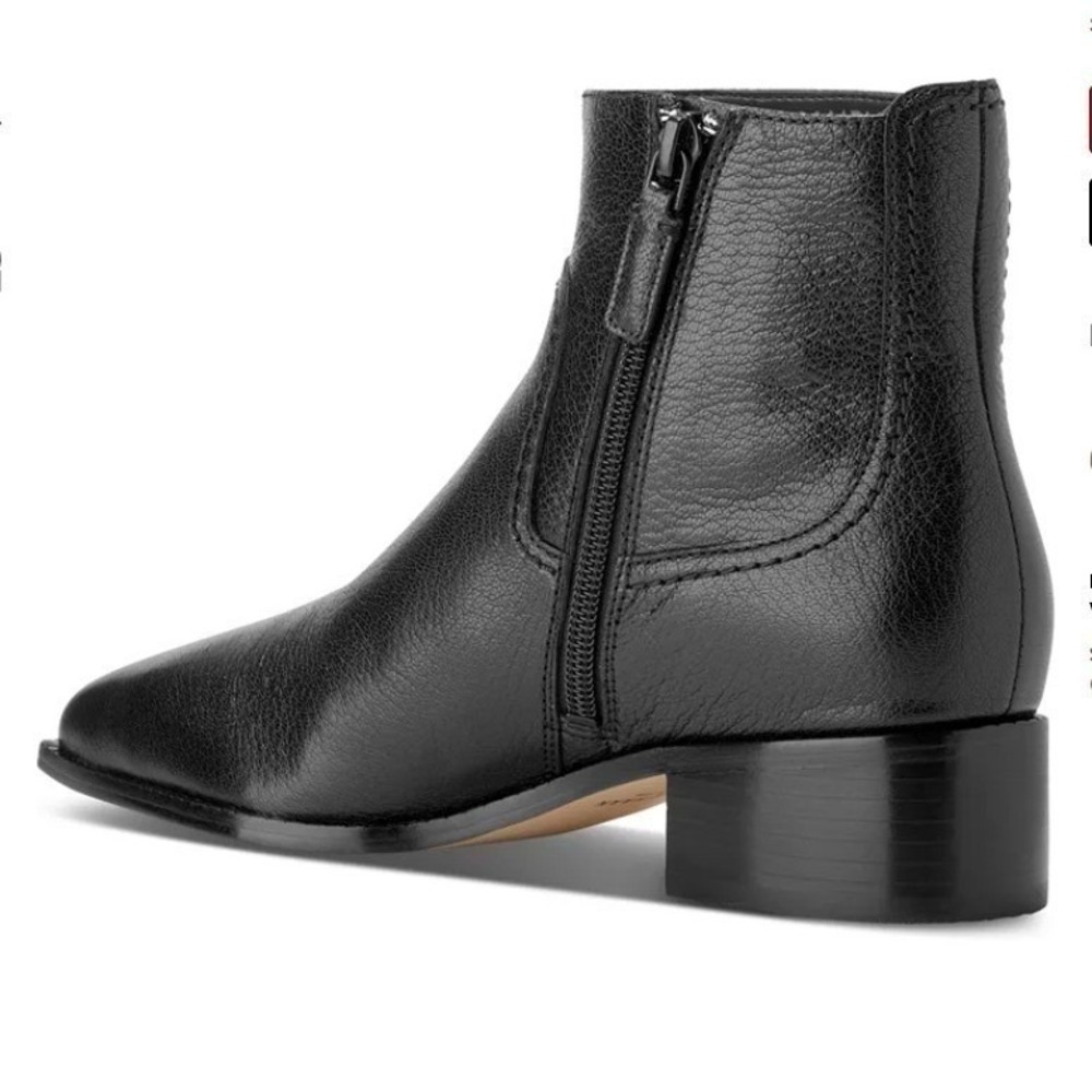 Cole Haan Size 9.5 Black Leather Pointed Block Heel Ankle Boots NEW Naia $180 - Picture 4 of 14